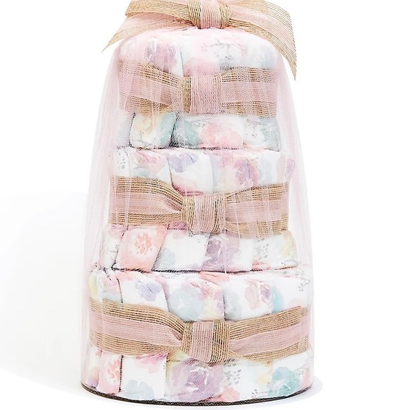 Baby Girl Diaper Cake Rose Blossum Tower by Honest Co.